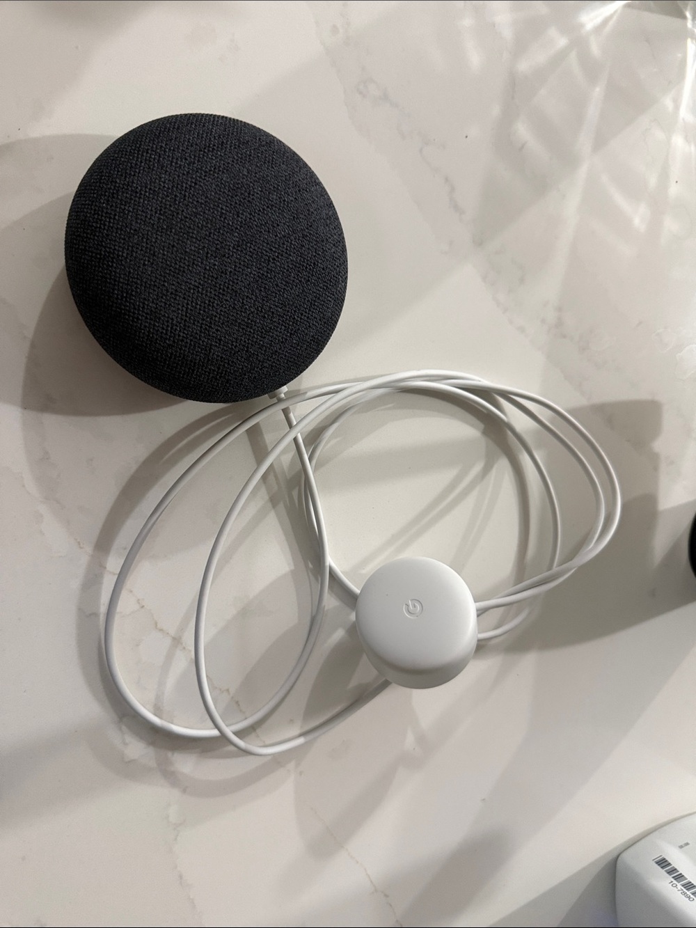 Google Nest Mini Smart Speaker - Charcoal with White Power Puck